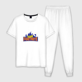 Мужская пижама хлопок с принтом Fortnite Team , 100% хлопок | брюки и футболка прямого кроя, без карманов, на брюках мягкая резинка на поясе и по низу штанин
 | 