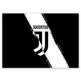 Поздравительная открытка с принтом FC Juventus , 100% бумага | плотность бумаги 280 г/м2, матовая, на обратной стороне линовка и место для марки
 | fc juventus | juventus | криштиану роналду ювентус | фк ювентус | футбол | ювентус