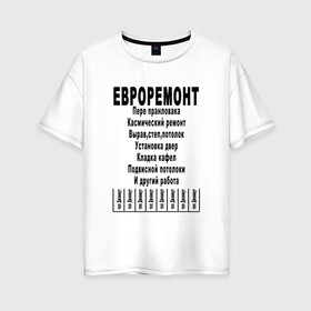 Женская футболка хлопок Oversize с принтом Смешные объявления , 100% хлопок | свободный крой, круглый ворот, спущенный рукав, длина до линии бедер
 | 12 августа | день строителя