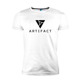 Мужская футболка премиум с принтом ARTIFACT DOTA 2 CARD GAME LOGO , 92% хлопок, 8% лайкра | приталенный силуэт, круглый вырез ворота, длина до линии бедра, короткий рукав | 