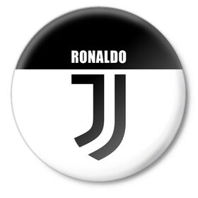 Значок с принтом Ronaldo Juventus ,  металл | круглая форма, металлическая застежка в виде булавки | cr7 | cristiano ronaldo | football | juventus | криштиану роналду | роналдо | роналду | ювентус