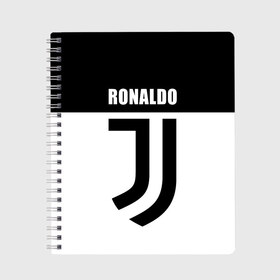 Тетрадь с принтом Ronaldo Juventus , 100% бумага | 48 листов, плотность листов — 60 г/м2, плотность картонной обложки — 250 г/м2. Листы скреплены сбоку удобной пружинной спиралью. Уголки страниц и обложки скругленные. Цвет линий — светло-серый
 | cr7 | cristiano ronaldo | football | juventus | криштиану роналду | роналдо | роналду | ювентус