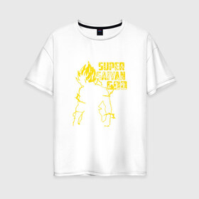 Женская футболка хлопок Oversize с принтом SUPER SAIYAN GOD , 100% хлопок | свободный крой, круглый ворот, спущенный рукав, длина до линии бедер
 | Тематика изображения на принте: anime | goku | sugoi | super dragon ball | аниме | гоку