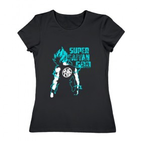 Женская футболка хлопок с принтом SUPER SAIYAN GOD , 100% хлопок | прямой крой, круглый вырез горловины, длина до линии бедер, слегка спущенное плечо | anime | goku | sugoi | super dragon ball | аниме | гоку