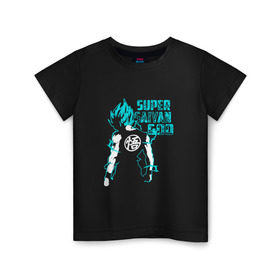 Детская футболка хлопок с принтом SUPER SAIYAN GOD , 100% хлопок | круглый вырез горловины, полуприлегающий силуэт, длина до линии бедер | anime | goku | sugoi | super dragon ball | аниме | гоку