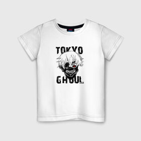Детская футболка хлопок с принтом Токийский гуль , 100% хлопок | круглый вырез горловины, полуприлегающий силуэт, длина до линии бедер | Тематика изображения на принте: anime | tokyo ghoul | гули | канеки кен | токийский гуль