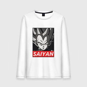 Мужской лонгслив хлопок с принтом SUPER SAIYAN , 100% хлопок |  | anime | goku | kamehameha | super dragon ball | гоку | камехамеха