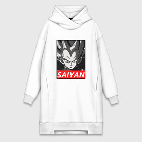 Платье-худи хлопок с принтом SUPER SAIYAN ,  |  | Тематика изображения на принте: anime | goku | kamehameha | super dragon ball | гоку | камехамеха