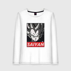 Женский лонгслив хлопок с принтом SUPER SAIYAN , 100% хлопок |  | anime | goku | kamehameha | super dragon ball | гоку | камехамеха