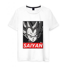 Мужская футболка хлопок с принтом SUPER SAIYAN , 100% хлопок | прямой крой, круглый вырез горловины, длина до линии бедер, слегка спущенное плечо. | Тематика изображения на принте: anime | goku | kamehameha | super dragon ball | гоку | камехамеха