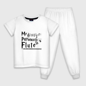 Детская пижама хлопок с принтом My patronus FLUTE , 100% хлопок |  брюки и футболка прямого кроя, без карманов, на брюках мягкая резинка на поясе и по низу штанин
 | Тематика изображения на принте: флейта | флейтист