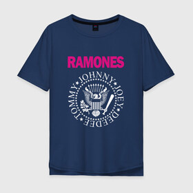 Мужская футболка хлопок Oversize с принтом ramones , 100% хлопок | свободный крой, круглый ворот, “спинка” длиннее передней части | Тематика изображения на принте: misfits | punk | ramones | панк | рок