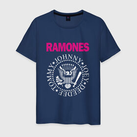 Мужская футболка хлопок с принтом ramones , 100% хлопок | прямой крой, круглый вырез горловины, длина до линии бедер, слегка спущенное плечо. | Тематика изображения на принте: misfits | punk | ramones | панк | рок