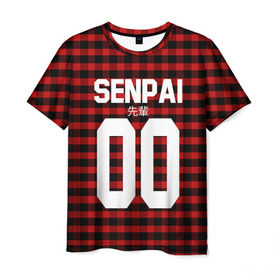 Мужская футболка 3D с принтом СЕНПАЙ - SENPAI , 100% полиэфир | прямой крой, круглый вырез горловины, длина до линии бедер | ahegao | anime | kawai | kowai | oppai | otaku | senpai | sugoi | waifu | weeaboo | yandere | аниме | ахегао | вайфу | виабу | каваи | ковай | культура | отаку | сенпай | сугои | тренд | яндере
