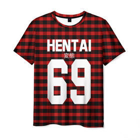 Мужская футболка 3D с принтом HENTAI , 100% полиэфир | прямой крой, круглый вырез горловины, длина до линии бедер | ahegao | anime | kodome | manga | senpai | аниме | анимэ | ахегао | кодоме | манга | меха | сенпай | юри | яой