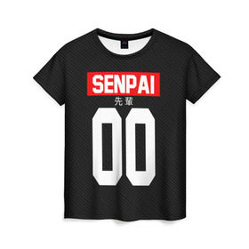 Женская футболка 3D с принтом СЕНПАЙ - SENPAI , 100% полиэфир ( синтетическое хлопкоподобное полотно) | прямой крой, круглый вырез горловины, длина до линии бедер | ahegao | anime | kawai | kowai | oppai | otaku | senpai | sugoi | waifu | weeaboo | yandere | аниме | ахегао | вайфу | виабу | каваи | ковай | культура | отаку | сенпай | сугои | тренд | яндере