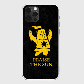 Чехол для iPhone 12 Pro Max с принтом PRAISE THE SUN , Силикон |  | dark souls | game | gamer | knight | play | player | praise the sun | дарк соулс | доспехи | игры | надпись | рыцарь | темные души