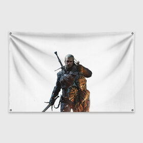 Флаг-баннер с принтом The Witcher , 100% полиэстер | размер 67 х 109 см, плотность ткани — 95 г/м2; по краям флага есть четыре люверса для крепления | witcher | ведьмак | геральт