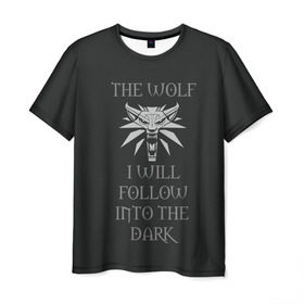 Мужская футболка 3D с принтом Ведьмак , 100% полиэфир | прямой крой, круглый вырез горловины, длина до линии бедер | witcher | ведьмак | волк