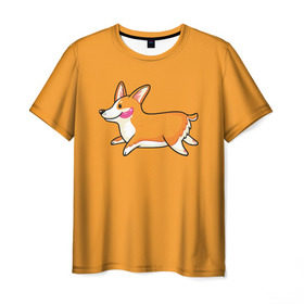 Мужская футболка 3D с принтом Корги , 100% полиэфир | прямой крой, круглый вырез горловины, длина до линии бедер | corgi | dog | dogs | корги | пес | порода | собака | щенки | щенок