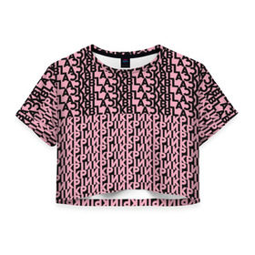 Женская футболка 3D укороченная с принтом BlackPink , 100% полиэстер | круглая горловина, длина футболки до линии талии, рукава с отворотами | 