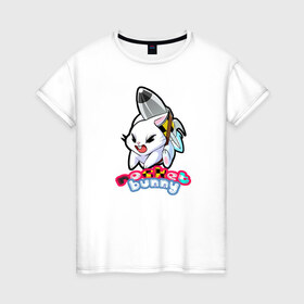 Женская футболка хлопок с принтом Rocket bunny , 100% хлопок | прямой крой, круглый вырез горловины, длина до линии бедер, слегка спущенное плечо | Тематика изображения на принте: 240sx | bunny | nissan | rocket | toyota | кролик | ниссан | тойота