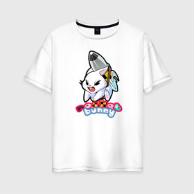 Женская футболка хлопок Oversize с принтом Rocket bunny , 100% хлопок | свободный крой, круглый ворот, спущенный рукав, длина до линии бедер
 | 240sx | bunny | nissan | rocket | toyota | кролик | ниссан | тойота