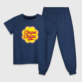 Детская пижама хлопок с принтом Chupa-Chups , 100% хлопок |  брюки и футболка прямого кроя, без карманов, на брюках мягкая резинка на поясе и по низу штанин
 | Тематика изображения на принте: chupa | chupa chups