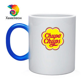 Кружка хамелеон с принтом Chupa-Chups , керамика | меняет цвет при нагревании, емкость 330 мл | chupa | chupa chups