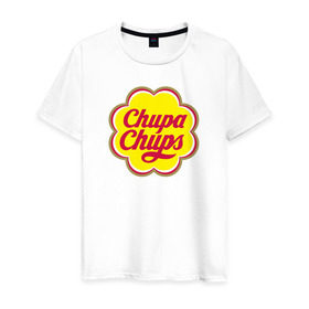 Мужская футболка хлопок с принтом Chupa-Chups , 100% хлопок | прямой крой, круглый вырез горловины, длина до линии бедер, слегка спущенное плечо. | Тематика изображения на принте: chupa | chupa chups