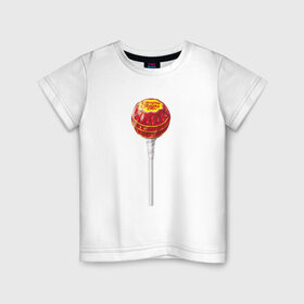 Детская футболка хлопок с принтом Chupa-Chups , 100% хлопок | круглый вырез горловины, полуприлегающий силуэт, длина до линии бедер | 