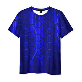 Мужская футболка 3D с принтом СТАЛЬНЫЕ СОТЫ , 100% полиэфир | прямой крой, круглый вырез горловины, длина до линии бедер | abstract | abstraction | comb | texture | абстракция | бронь | соты | стальные соты | текстуры