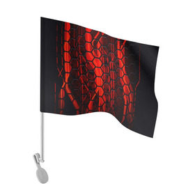 Флаг для автомобиля с принтом СТАЛЬНЫЕ СОТЫ , 100% полиэстер | Размер: 30*21 см | abstract | abstraction | comb | texture | абстракция | бронь | соты | стальные соты | текстуры