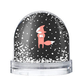 Водяной шар с принтом Лисичка и Снежки , Пластик | Изображение внутри шара печатается на глянцевой фотобумаге с двух сторон | Тематика изображения на принте: fox | зима | лис | лиса | лисы | снег | снежок