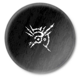 Значок с принтом OUTSIDER`S MARK ,  металл | круглая форма, металлическая застежка в виде булавки | dishonored | korvo | outsiders mark | аутсайдер | дисоноред | корво