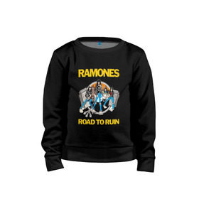 Детский свитшот хлопок с принтом ramones , 100% хлопок | круглый вырез горловины, эластичные манжеты, пояс и воротник | Тематика изображения на принте: punk | ramones | rock