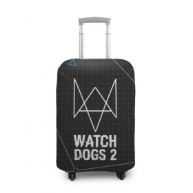 Чехол для чемодана 3D с принтом WATCH DOGS 2 , 86% полиэфир, 14% спандекс | двустороннее нанесение принта, прорези для ручек и колес | action | ct os | ded sec | fox | gamer | hacker | player | watch dogs | watch dogs 2 | знак лиса | хакер