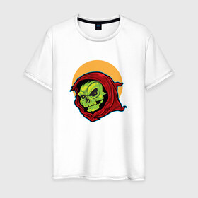 Мужская футболка хлопок с принтом Зомби , 100% хлопок | прямой крой, круглый вырез горловины, длина до линии бедер, слегка спущенное плечо. | Тематика изображения на принте: зомби | монстр | ужас | хеллоуин | череп | черепа