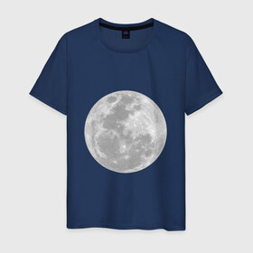 Мужская футболка хлопок с принтом Луна , 100% хлопок | прямой крой, круглый вырез горловины, длина до линии бедер, слегка спущенное плечо. | moon | космос | луна | небесное тело | спутник