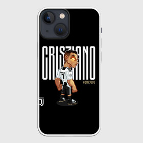 Чехол для iPhone 13 mini с принтом Cristiano Ronaldo. Juventus ,  |  | 7 | champion | cr7 | cristiano | footballer | forward | juventus | portugal | ronaldo | крис | криштиану | португалия | реал | рон | роналду | ронни | форвард | футболист | чемпион | ювентус