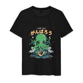 Мужская футболка хлопок с принтом Ктулху , 100% хлопок | прямой крой, круглый вырез горловины, длина до линии бедер, слегка спущенное плечо. | octopus | ктулху | лавкрафт | осьминог