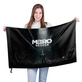 Флаг 3D с принтом METRO EXODUS , 100% полиэстер | плотность ткани — 95 г/м2, размер — 67 х 109 см. Принт наносится с одной стороны | exodus | horror | metro exodus | survival | игры | исход | метро | метро 2035