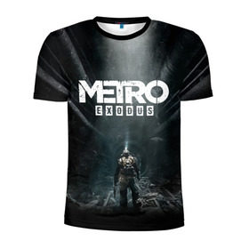 Мужская футболка 3D спортивная с принтом METRO EXODUS , 100% полиэстер с улучшенными характеристиками | приталенный силуэт, круглая горловина, широкие плечи, сужается к линии бедра | exodus | horror | metro exodus | survival | игры | исход | метро | метро 2035
