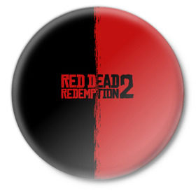 Значок с принтом RED DEAD REDEMPTION 2 ,  металл | круглая форма, металлическая застежка в виде булавки | Тематика изображения на принте: rdr | rdr2 | red dead redemption 2 | rockstar | дикий запад | ковбои