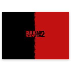 Поздравительная открытка с принтом RED DEAD REDEMPTION 2 , 100% бумага | плотность бумаги 280 г/м2, матовая, на обратной стороне линовка и место для марки
 | Тематика изображения на принте: rdr | rdr2 | red dead redemption 2 | rockstar | дикий запад | ковбои