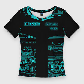 Женская футболка 3D Slim с принтом Detroit become human ,  |  | 2038 | become | connor | dbh | detroit | gamer | human | kara | андроид | девиант | детройт | кара | квест | коннор | маркус