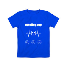 Детская футболка хлопок с принтом Mellogang , 100% хлопок | круглый вырез горловины, полуприлегающий силуэт, длина до линии бедер | 