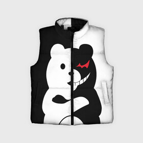 Детский жилет утепленный 3D с принтом MONOKUMA   МОНОКУМА ,  |  | anime | bear | black  white | minomi | monokuma | pink | rabbit | school | аниме | главарь | миноми | монокума | черно белый | школа