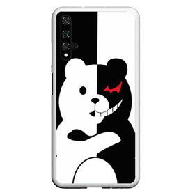 Чехол для Honor 20 с принтом MONOKUMA , Силикон | Область печати: задняя сторона чехла, без боковых панелей | Тематика изображения на принте: anime | bear | black  white | minomi | monokuma | pink | rabbit | school | аниме | главарь | миноми | монокума | черно белый | школа