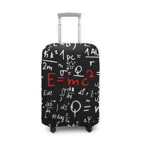 Чехол для чемодана 3D с принтом ФОРМУЛЫ ФИЗИКА , 86% полиэфир, 14% спандекс | двустороннее нанесение принта, прорези для ручек и колес | e mc 2 | emc 2 | school | знаменитые формулы | физика | формулы | школа | эйнштейн